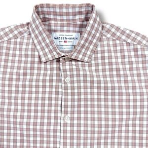 Mizzen+Main Leeward Shirt Men's Medium Standard Fit Plaid Button Long Sleeve USA